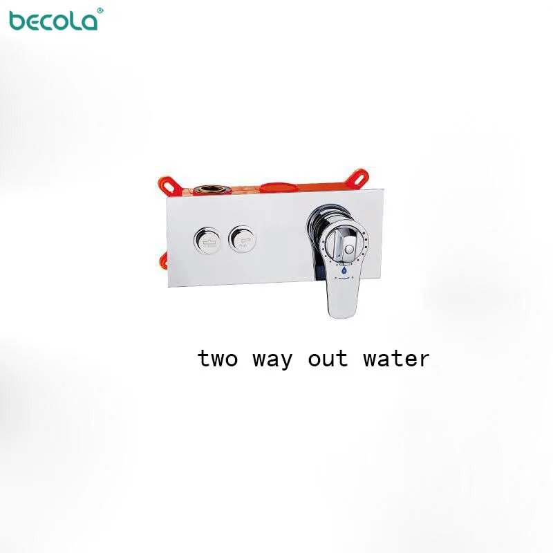 Kotak Dinding Kuningan MixerBrass Terpasang Tersembunyi Katup Penyampur Katup Pengatur Suhu Konstan Keran Mandi Termostatik Krom 3 Cara