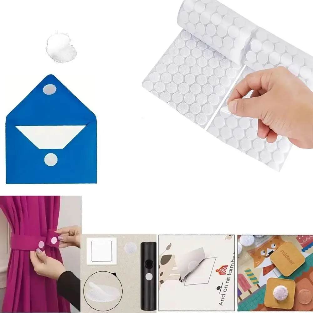 108Pair/102Pair/100Pair 10/15/20mm Self Adhesive Fastener Tape Ultra-thin Nylon Fastener Hook and Loop Tape Self-adhesive DIY