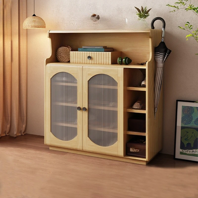 باب إطار من الخشب الصلب، خزانة شرفة ذات سعة كبيرة، خزانة تخزين شرفة الرياح، خزانة بهو بسيطة وحديثة