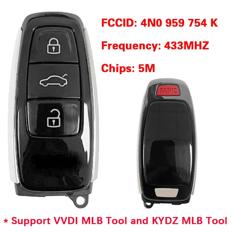 CN 008156   Mlb-chave original 3 + 1 botão 5m chip para audi a7 a8 q8 2018-2021 controle remoto inteligente fcc id 4n0 959 754 k keyless go