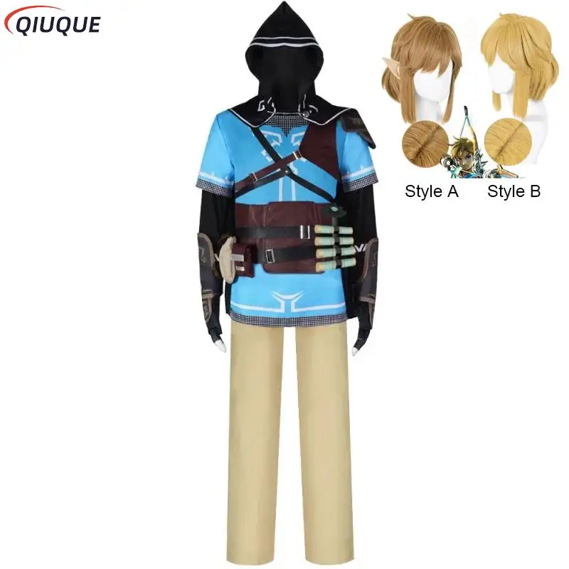 Voor Kinderen/Volwassenen Link Cosplay Kostuum Pruik Shirt Mantel Kinderen Mannen Game Outfits Halloween Pakken