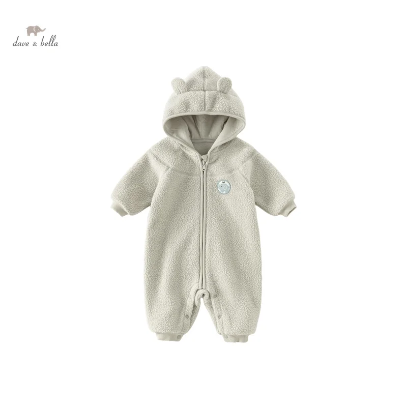 Dave Bella Baby Jumpsuit Romper Newborn Creeper 2023 Autumn Winter New Boys Girls Fleece Romper Casual Lovely Outdoor DB4237049