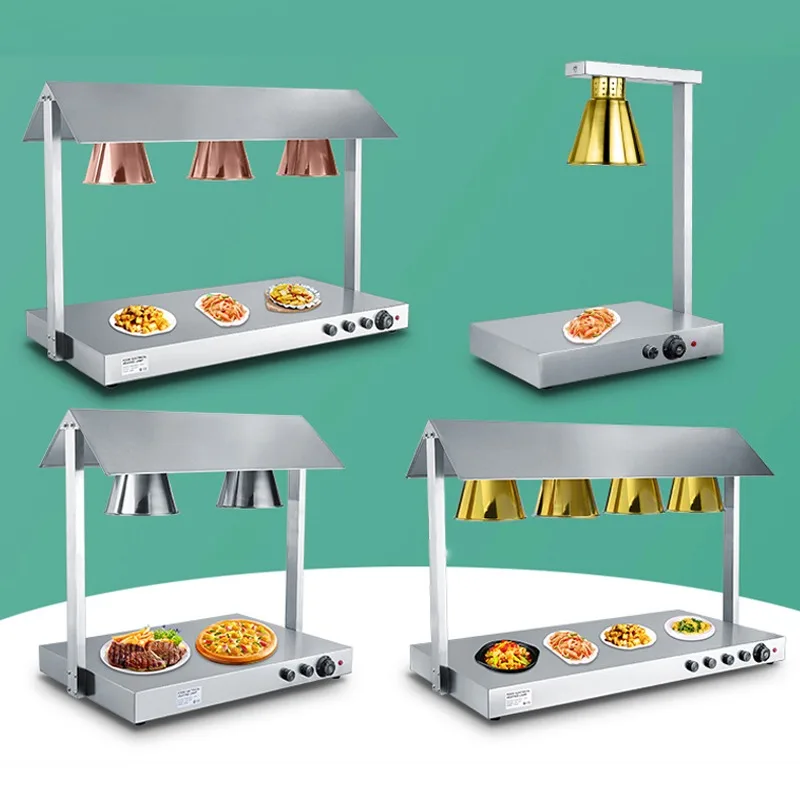 4 bulb heads stainless steel electric buffet food heater heating lamp