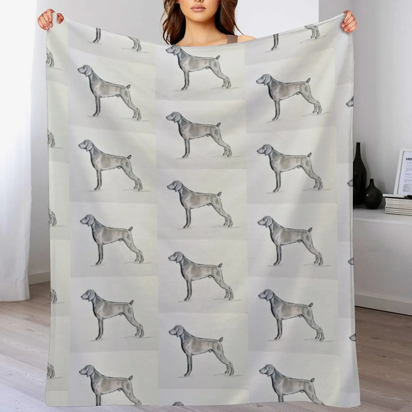 

Weimaraner Throw Blanket Travel Size Cozy Blanket for Plane Train