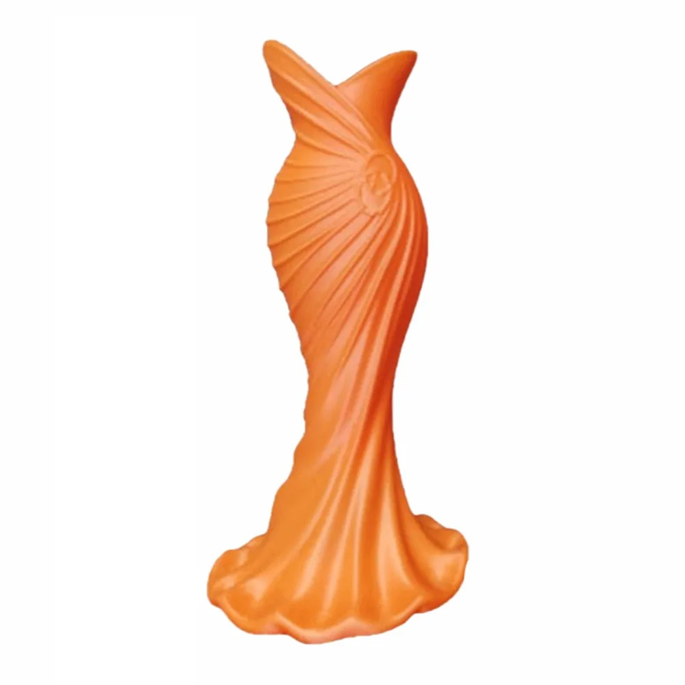 Gown-Shaped 3D Printed Flower Vases Twisted Design Minimalist-Style Elegant Dress Vase Flower Arrangement Decorative Vase