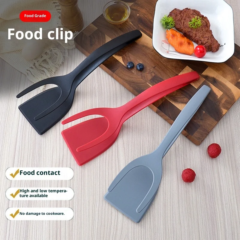 

2-in-1 Kitchen Spatula Omelette Steak Omelette Flip Spatula Non Stick Food Tongs Fried Cooking Turner Tool Kitchen Accessories