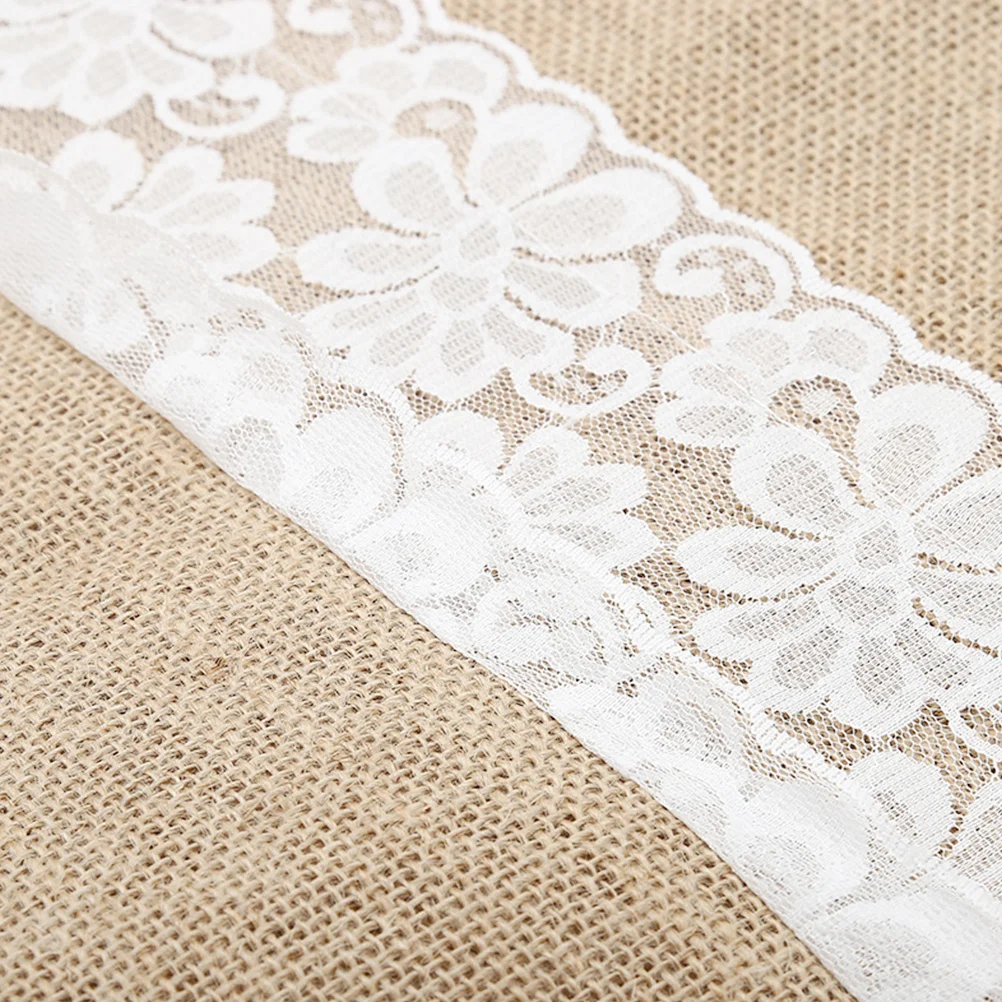 

Elegant Wedding Lace Tablecloth Jute Fabric Beautiful Party Dining Table Cover Decoration Patio Party Lace Tablecloth