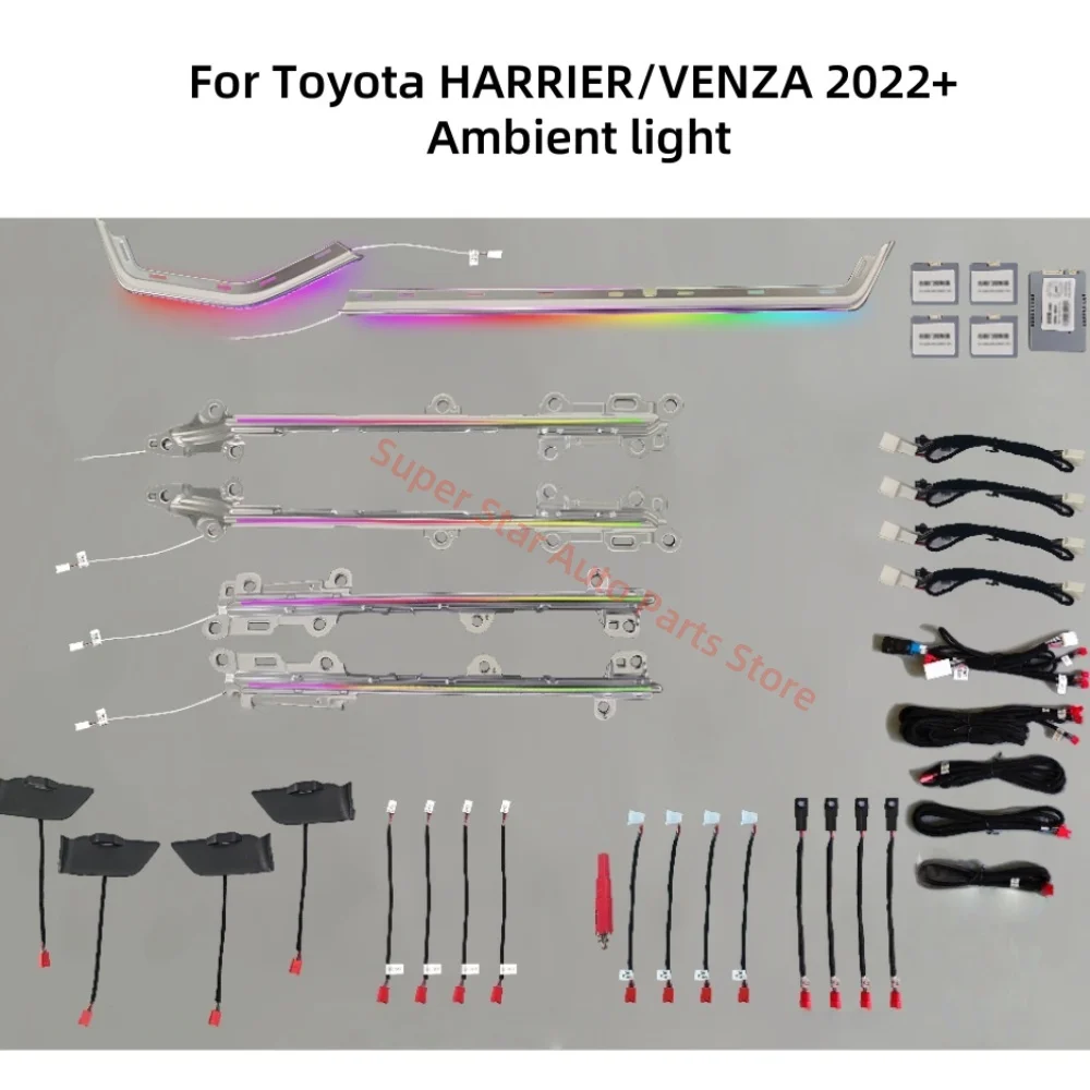 For Toyota HARRIER/VENZA 2022+ Ambient light car interior lighting upgrade Car accessories buttons &APP control Atmosphere Lamp