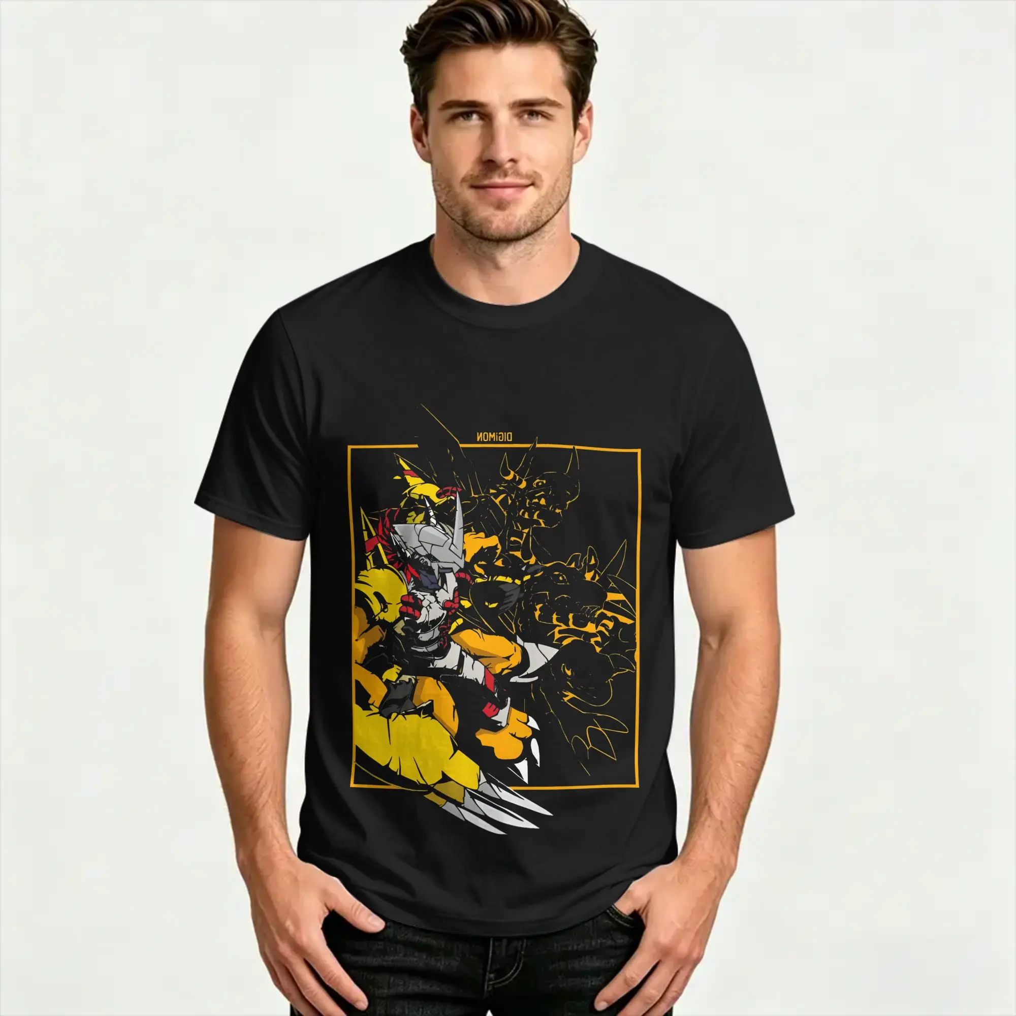 DIGIMON WARGREYMON EVOLUTION T-Shirt Summer  Hipster T-Shirts 100% Cotton Crewneck Plus Size Clothing Short Sleeves Awesome Tops
