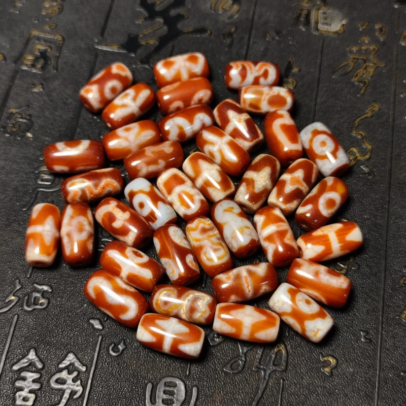 Wholesalers 10Pcs/Lot Tibet Red Agate DZI Lotus Big Men Multi-pattern Men&Women Jewelry Bracelet Necklace DIY Free Shipping