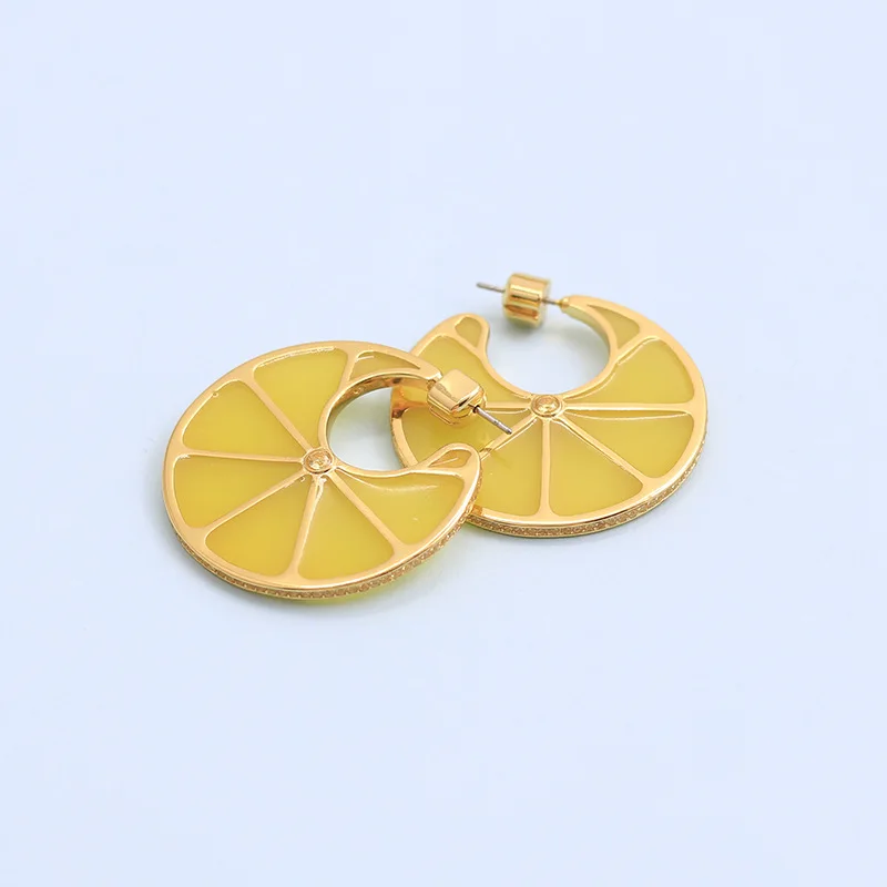 

Light Luxury Small Fresh Fruit Acrylic Lemon Earrings Design Personalized Creative Fashion Earrings Japanese and Korean Jewelry