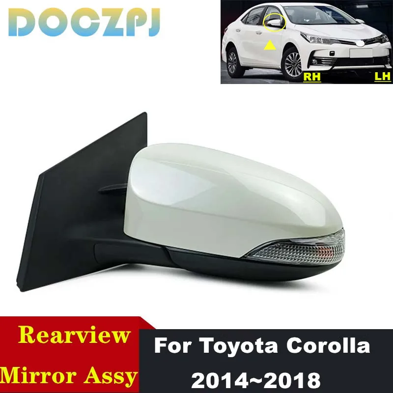 

1PCS Car Rearview Reversing Door Mirror Assembly For Toyota Corolla 2014 2015 2016 2017 2018 With LED Turn Signal