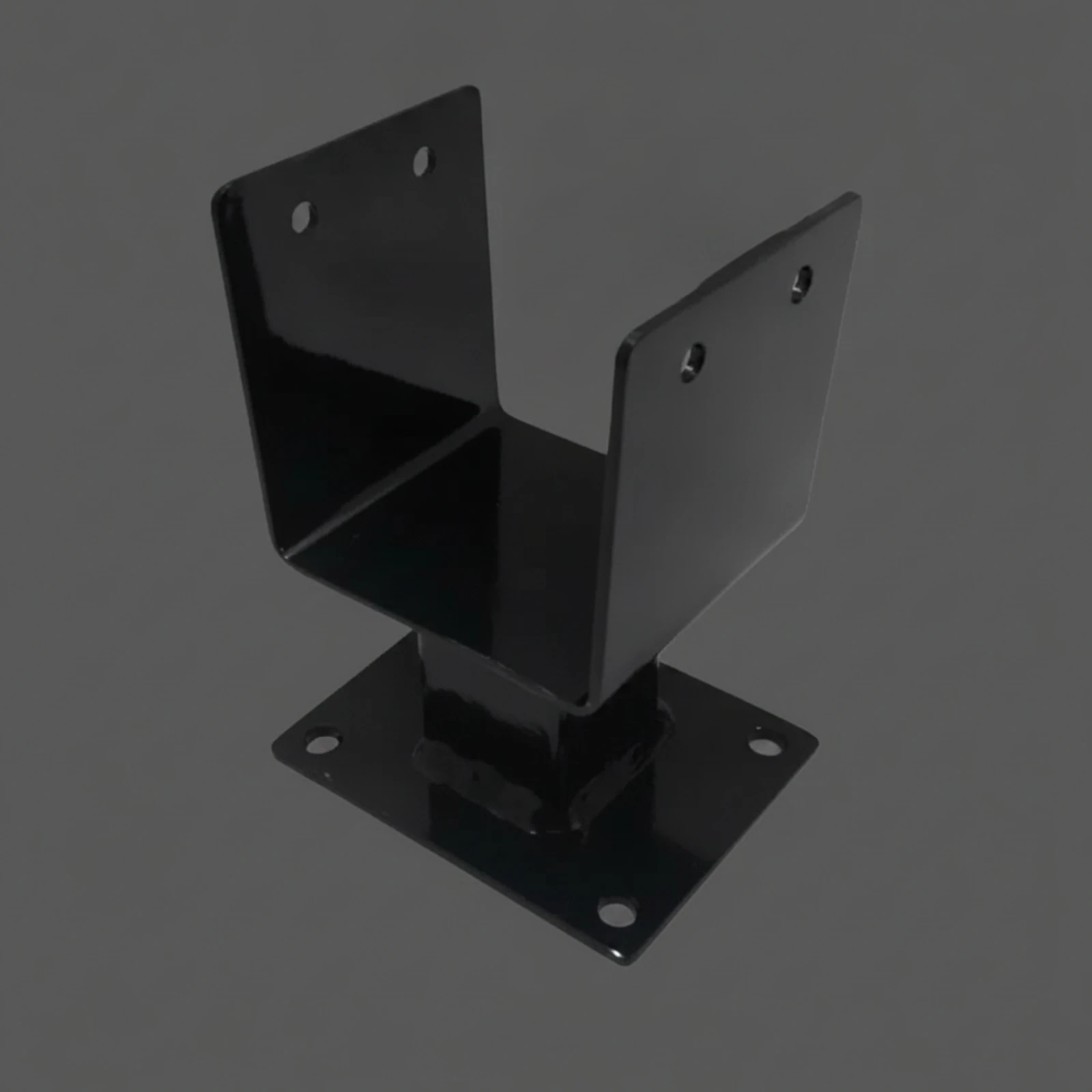 2 Pieces U-Shaped Post Bracket Powder-Coated Post Base Bracket Floor Flange Easy Installation Sturdy for DIYers, Pergolas