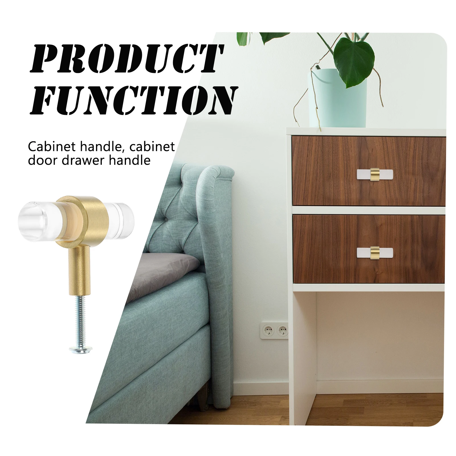 

T-shaped Crystal Handle Cabinet Hardware Pulls Cabinets Retro Door Drawer Handles for Doors