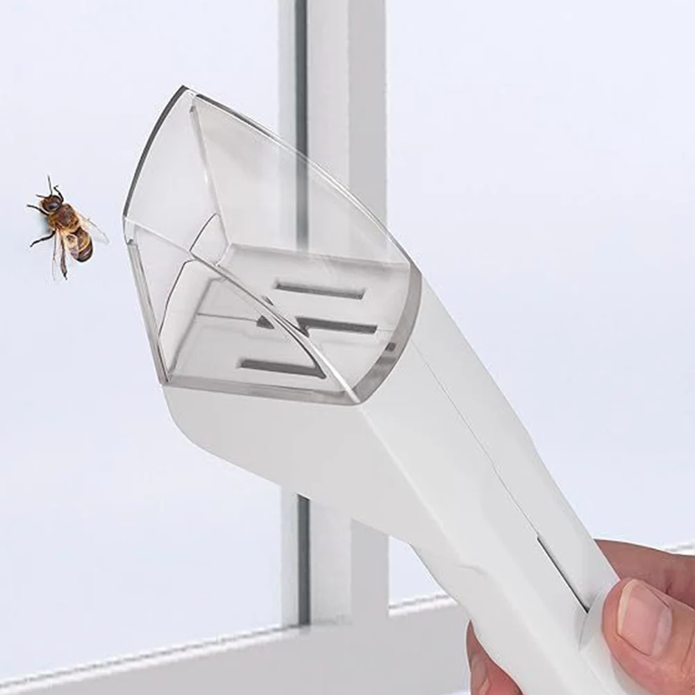 Atrapamoscas portátil con visor, recogedor de moscas transparente sin contacto, abrazadera de cuchara para insectos, juguetes de naturaleza para niños, suministros de estudio de Biología