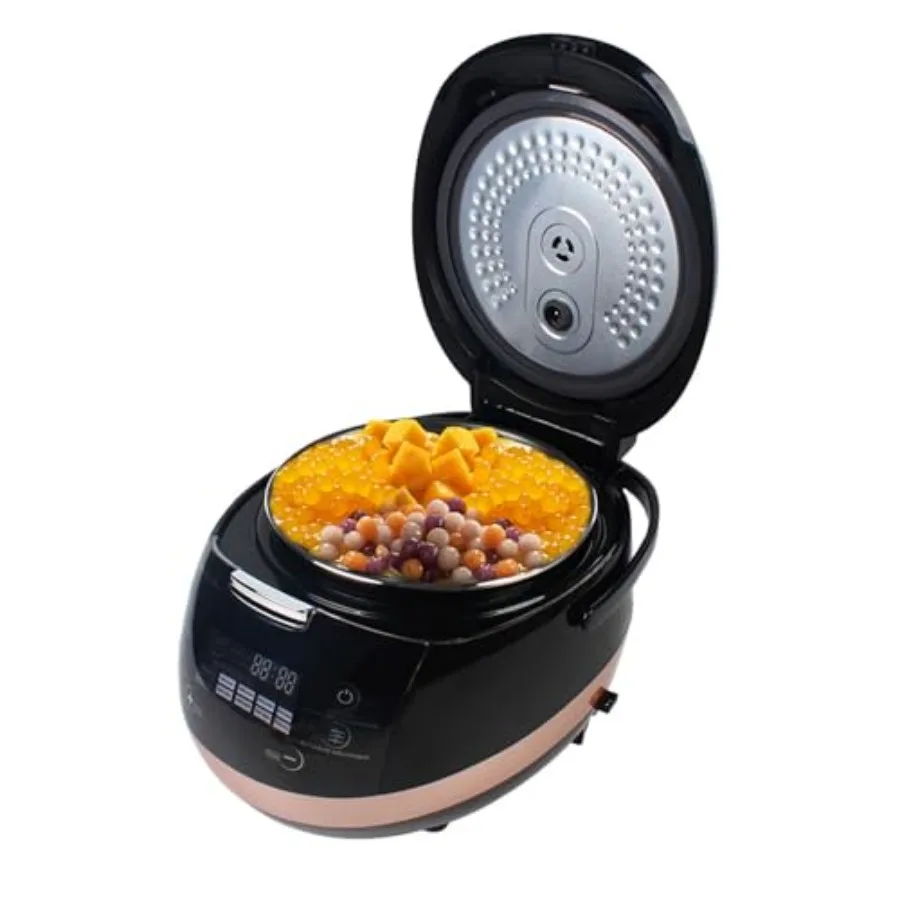 وعاء اللؤلؤ الأوتوماتيكي 5L التجارية وعاء اللؤلؤ الأوتوماتيكي بالكامل طباخ التابيوكا 800 واط آلة صنع اللؤلؤ لغلي ساجو بودنغ بوبا