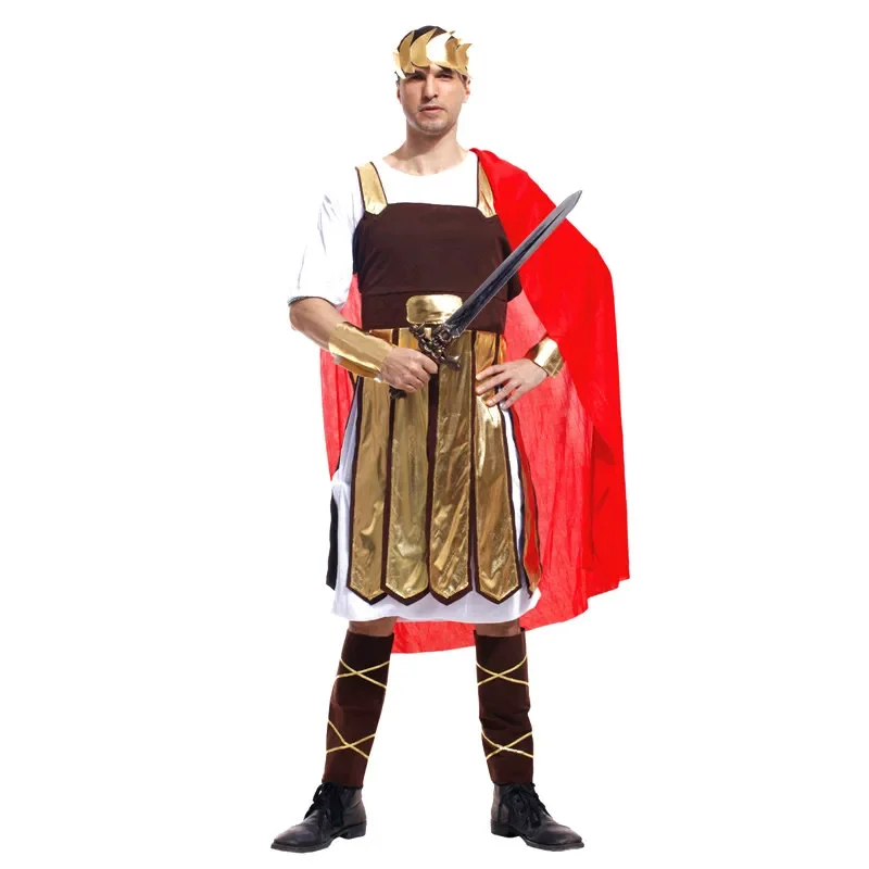 

Ancient Rome King Costumes Adult Spartan Warrior Cosplay Carnival Purim Parade Nightclub Bar Role Play Party Dress