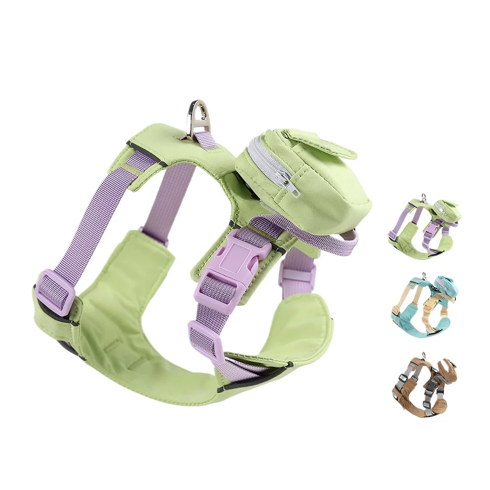 

Luxury Dog Backpack Harness Adjustable No-Pull Pet Self Carrier Vest Cute Outdoor Walking Chest Backpack for Small Medium Dogs