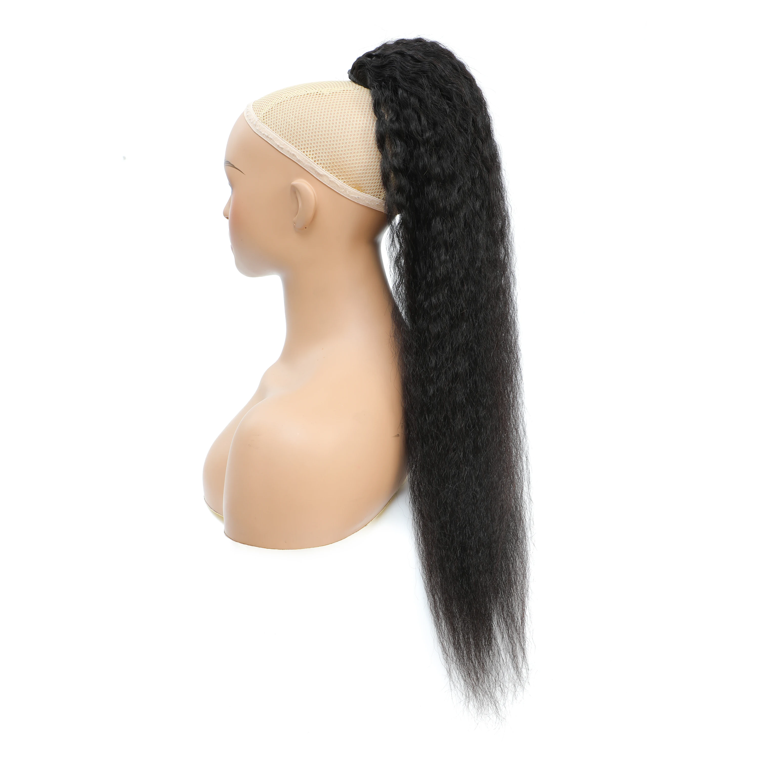 8-26 Inch Long Clip In Ponytail Hair Extension Ponytail Wrap Drawstring Hair Kinky Straight Drawstring Ponytail Human Hair Extensions 100g 160g Remy Mongolian Natural Hair Kinky Straight Ponytail Wrap Drawstring Human Hair Extensions 1B