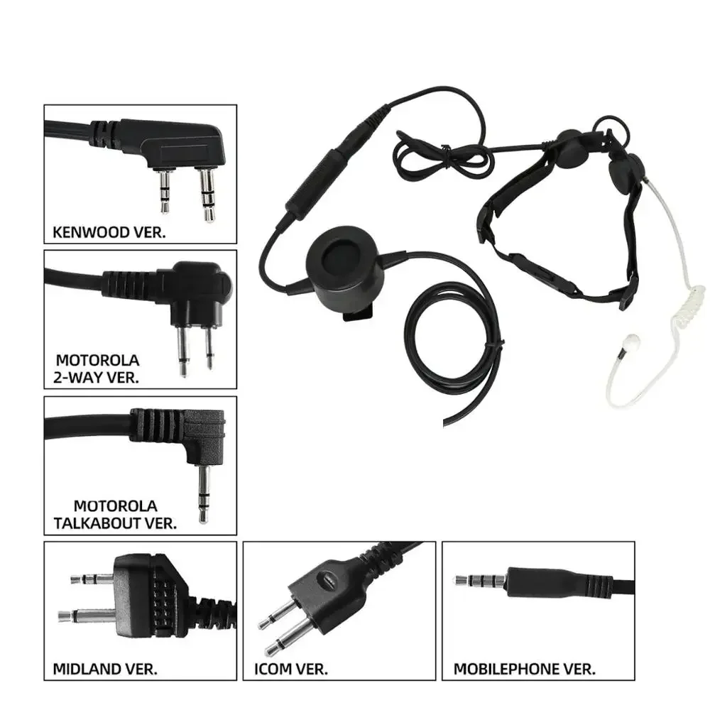 Tactical throat headset outdoor portable neckline tactical throat microphone vacuum sound CS headset + PTT tactical PTT TCI PTT