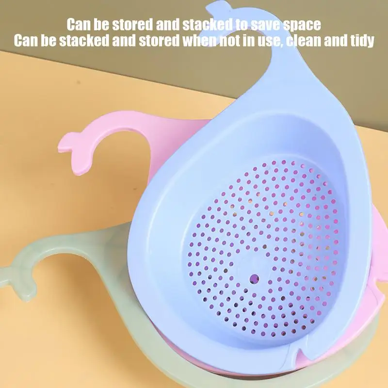 Sink Drain Strainer Stopper Multifunctional Sink Colander Strainer Grapes Washing Bowl Whale Shape Fruit Strainer Basket For