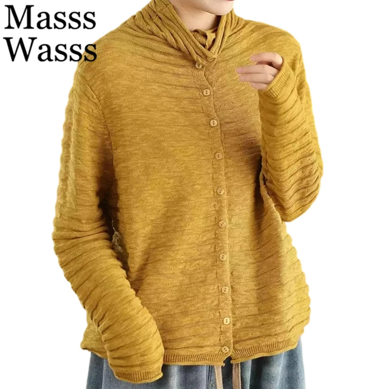 

Masss Wasss Winter Korean Casual Turtleneck Cardigans Womens Luxury Classic Sweaters Ladies Classic Loose Warm Fashion Knitwear