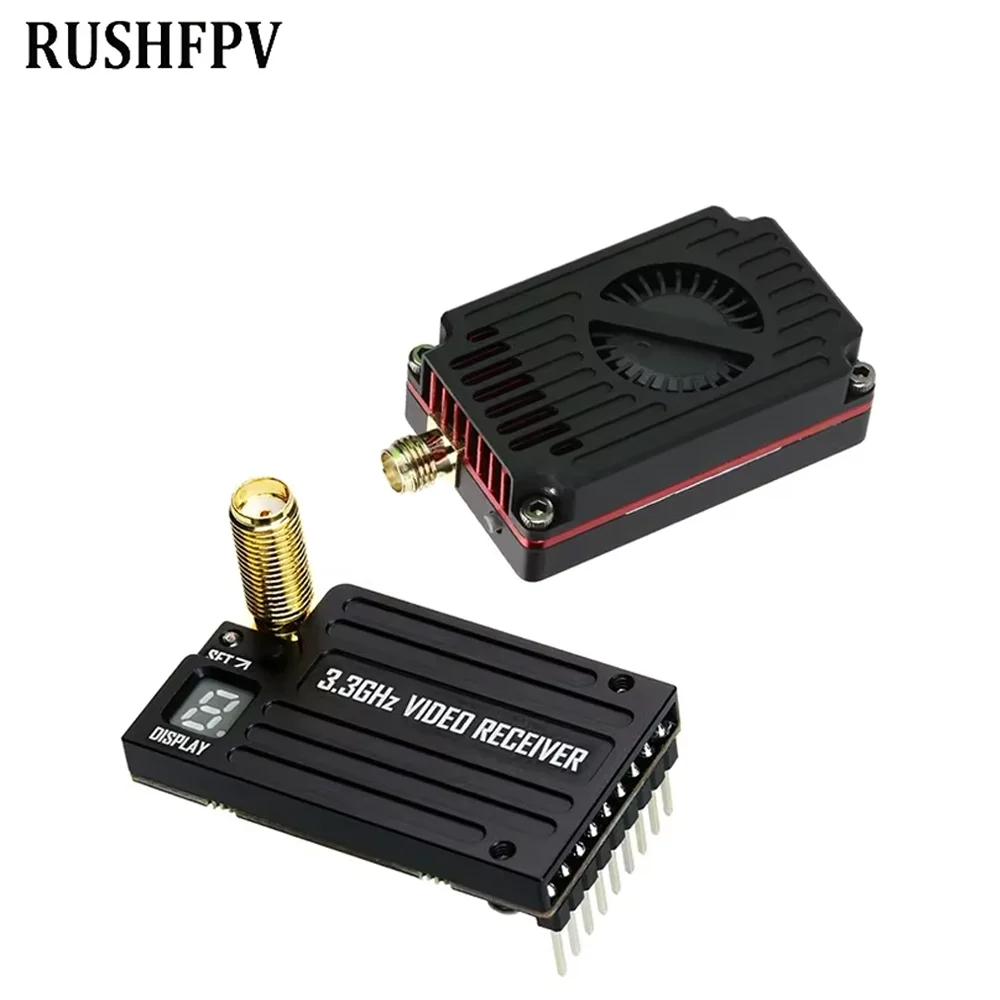 

RUSHFPV 3.3G 4W VTX Supports IRC Tramp Protocol 7-30V Video Transmitter & 3.3GHz Glasses VRX Module For RC FPV Long Range Drone