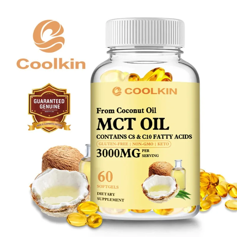 

MCT Oil - Helps Reduce Excess Fat in The Abdomen, Arms and Thighs, Promotes Healthy Digestive System - 60 Capsules