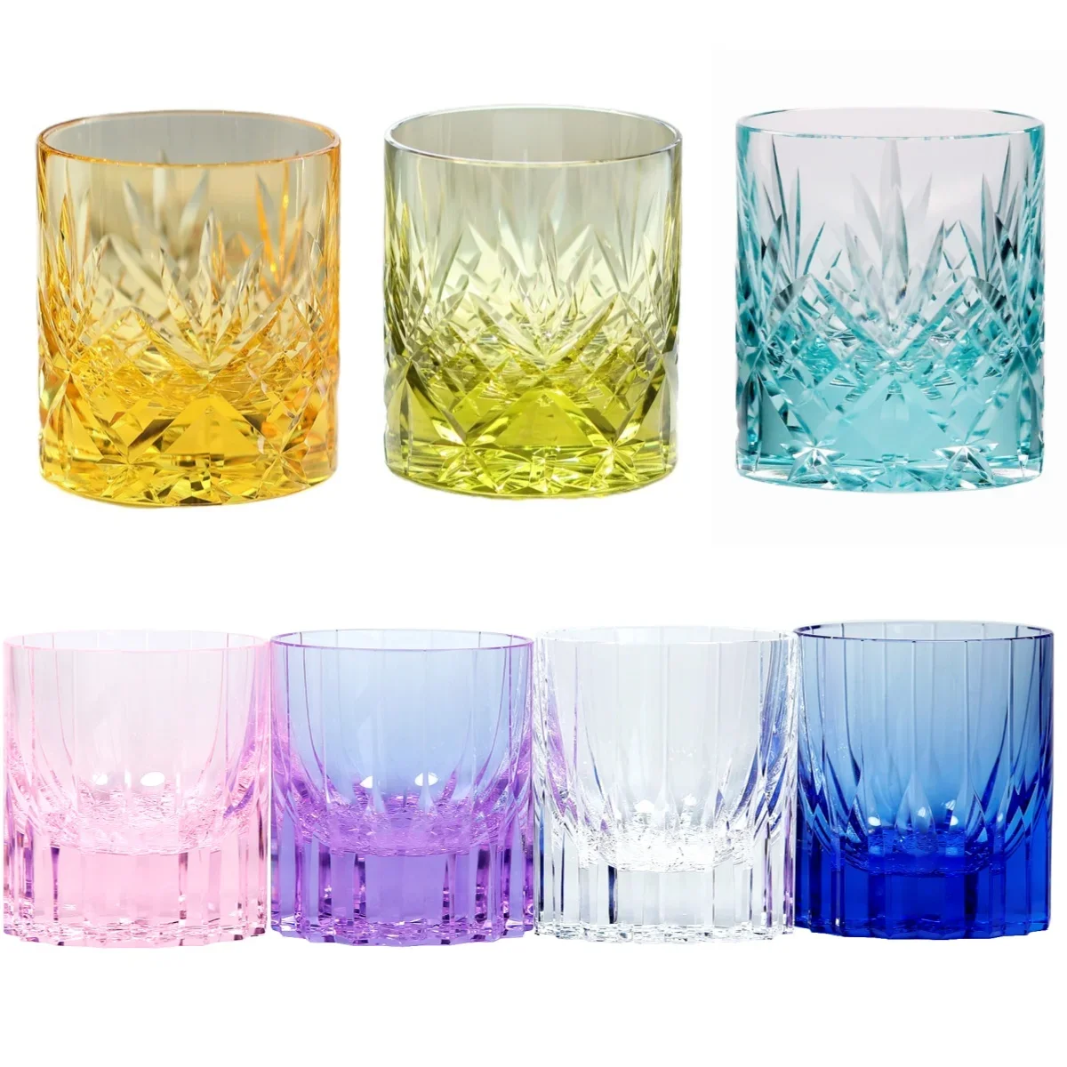 Luxury Japanese Style Edo Kiriko K9 Crystal Whiskey Glass with Artificial Engraving Luxury Bar Commercial Gift Elegant Drinking