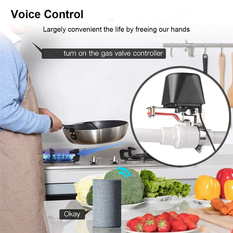 

B30C-Tuya Zigbee умный контроллер клапана манипулятора для воды, газа, автоматическое отключение, выключение, поддержка Alexa Home Smartlife