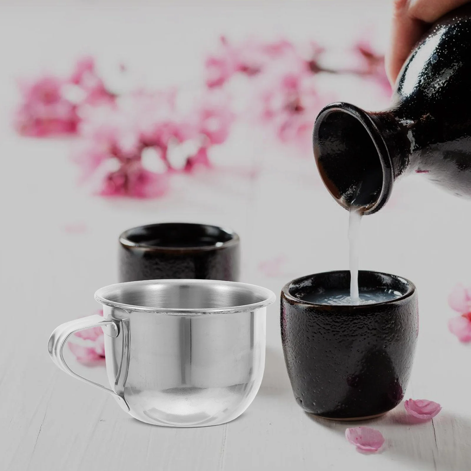 

2Pcs StainlessSteel WaterCup Rustproof MetalDrink Cup Mug KitchenBarware ChildMilk Tea Beverages Glass