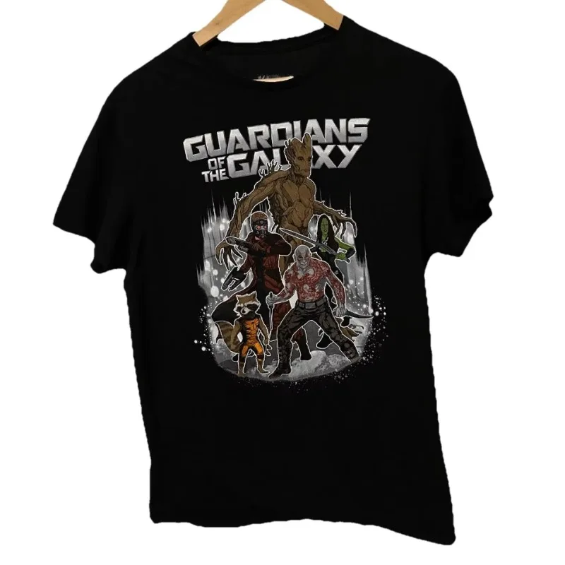 Marvel genuino nuevo guardianes de la GALAXY GROOT ROCKET DRAX estampado de cómic hombres y mujeres camiseta Casual suelta de manga corta