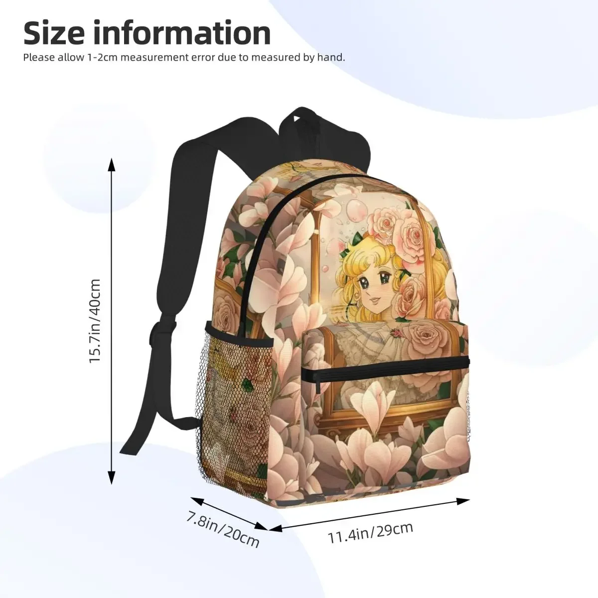 Candy Candy Anime Manga Student Backpack School Bag Hiking Travel Daypack for Men Women Fashion Bookbag Shoulder Bags