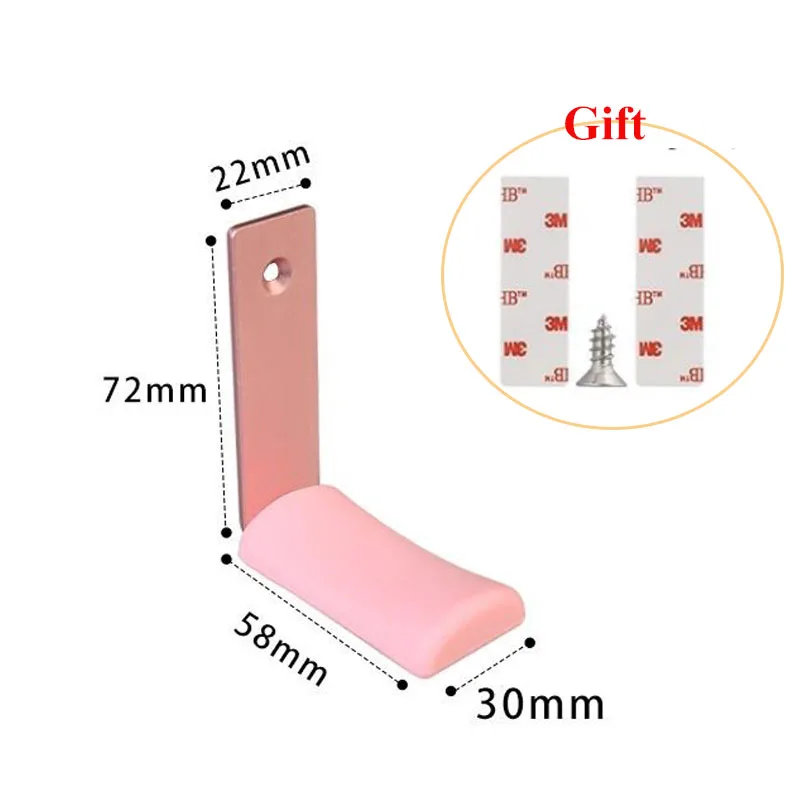 Soporte Universal montado en la pared para auriculares, aleación de aluminio + silicona, colgador de auriculares para juegos, soporte estirable con pegatina sin huellas