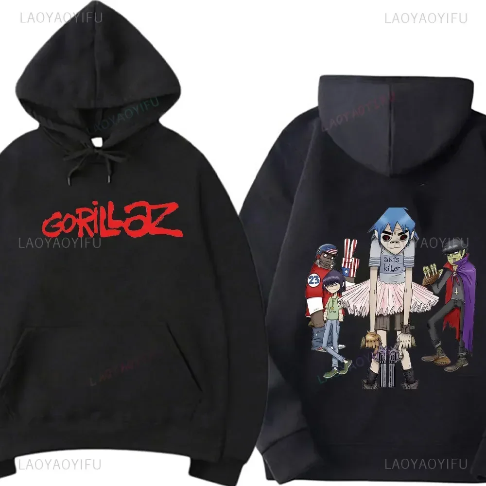 

Новинки в категории толстовок и свитшотов: толстовки с рок-принтом, музыкальная группа Gorillaz, панк 90-х, повседневная мода, спортивные топы, новая мужская мода, унисекс.