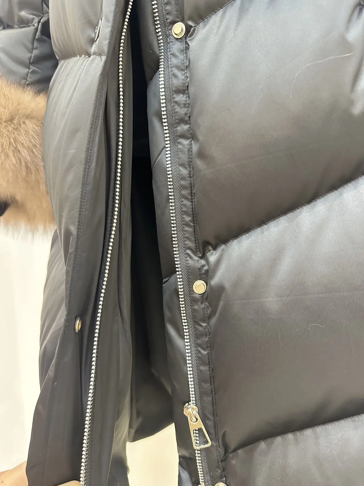 OFTBUY Dicker Naturfell-Puffermantel für Damen, Langer Daunenmantel mit Echtfuchs-Fellkragen und -Manschetten, Neue Winterkleidung für Frauen – Detail 16