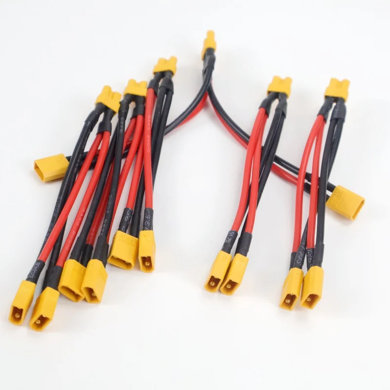 6 قطعة XT30 موصل البطارية المتوازي كابل ذكر/أنثى المزدوج تمديد Y على شكل 16AWG 10 سنتيمتر سلك السيليكون للتحكم عن بعد بدون طيار