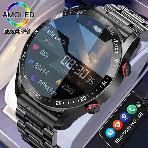 Huawei-reloj inteligente para hombre, pulsera con llamadas, Bluetooth, pantalla HD x 360 de 2024, monitor de ritmo cardíaco, Fitness, ECG + PPG, para negocios, novedad de 360