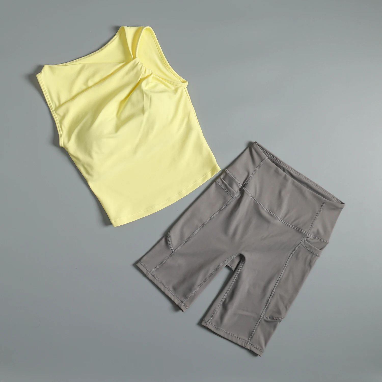 Sportanzug für Damen im Sommer, hochwertige Fitness-Training, schnell trocknende Weste, hohe Taille, Hüftheben, Laufen, Yoga, Radhose