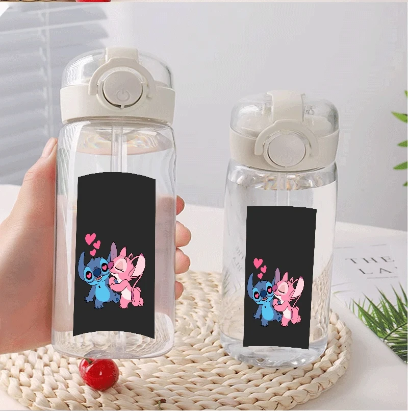 

Lilo Stitch Anime Portable Sports Mug Anti-Fall Kettle Portable Student Cartoon Plastic Water Cup Disney Cartoon Stitch Cartoon