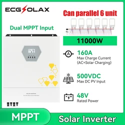 ECGSOLAX 11KW Solar Hybrid Inverter 120A With Dual Input MPPT Solar Controller 230Vac 48V 11000W Hybrid Solar Inverter BMS