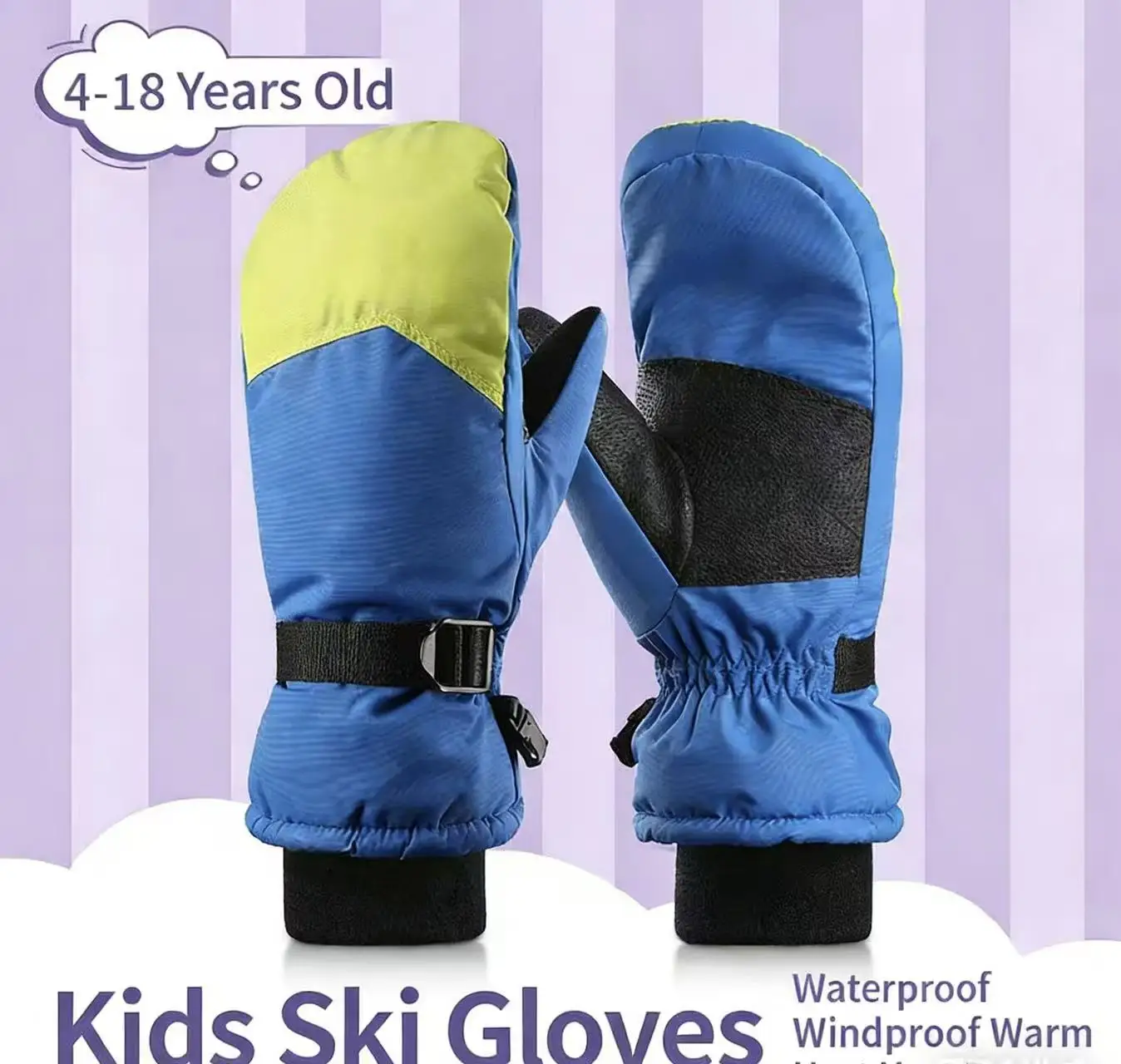 

Детские лыжные перчатки на осень-зиму, утепленные флисом, для активного отдыха на снегу, для мальчиков и девочек, теплые варежки для сноубординга