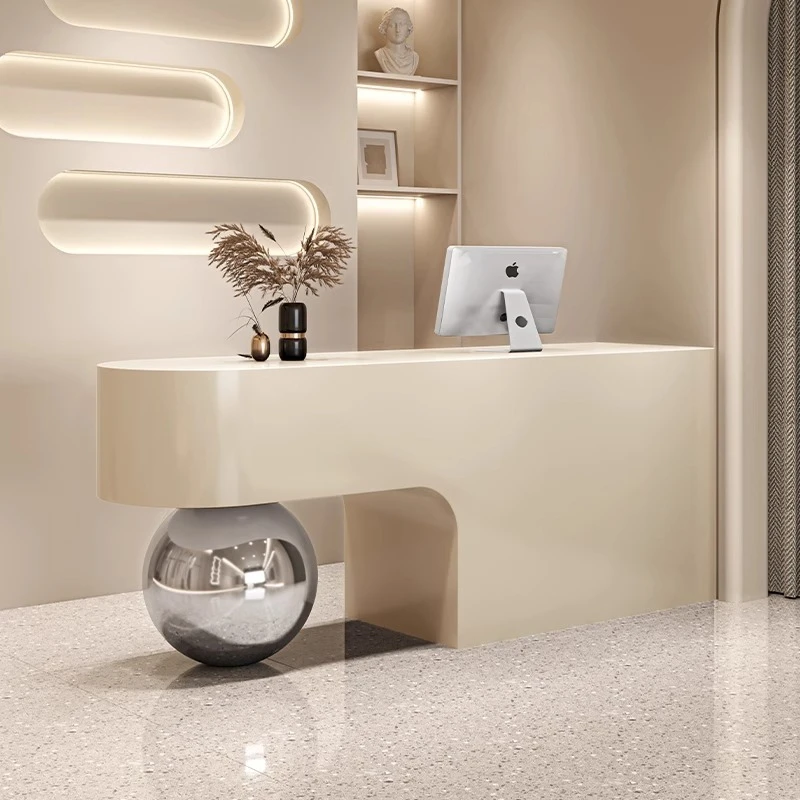 

Aesthetic Display Reception Desks Design Company White Reception Desks Modern Welcome Comptoire Accueil Commercial Furniture