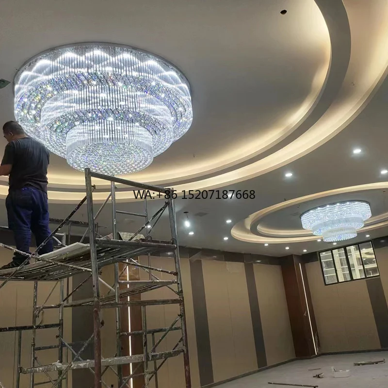 Custom Made Crystal for Hotel Lobby Villa Living Room Corridor Includes Hanging Installation-Elegant  ing