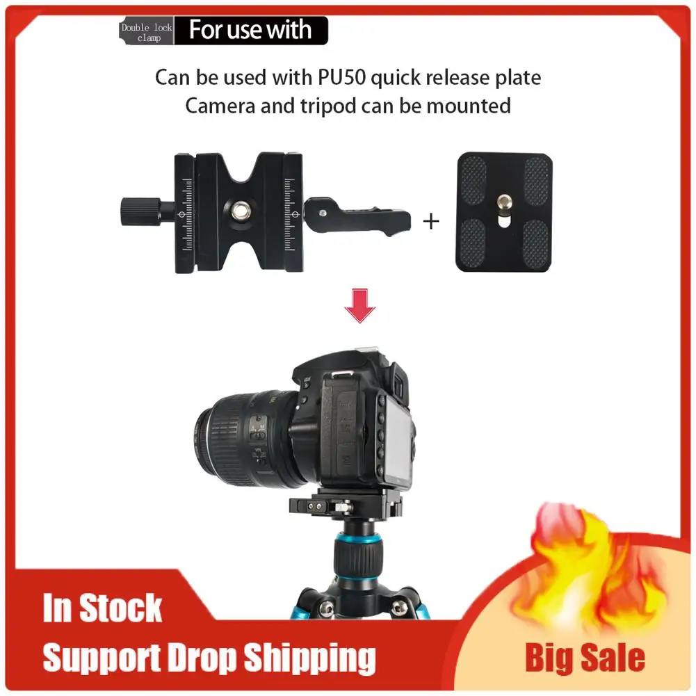 أفضل العروض قفل مزدوج تصاعد لوحة المشبك مقبض قابل للتعديل محول ل Arca السويسري كرة ثلاثية رئيس QJ-06