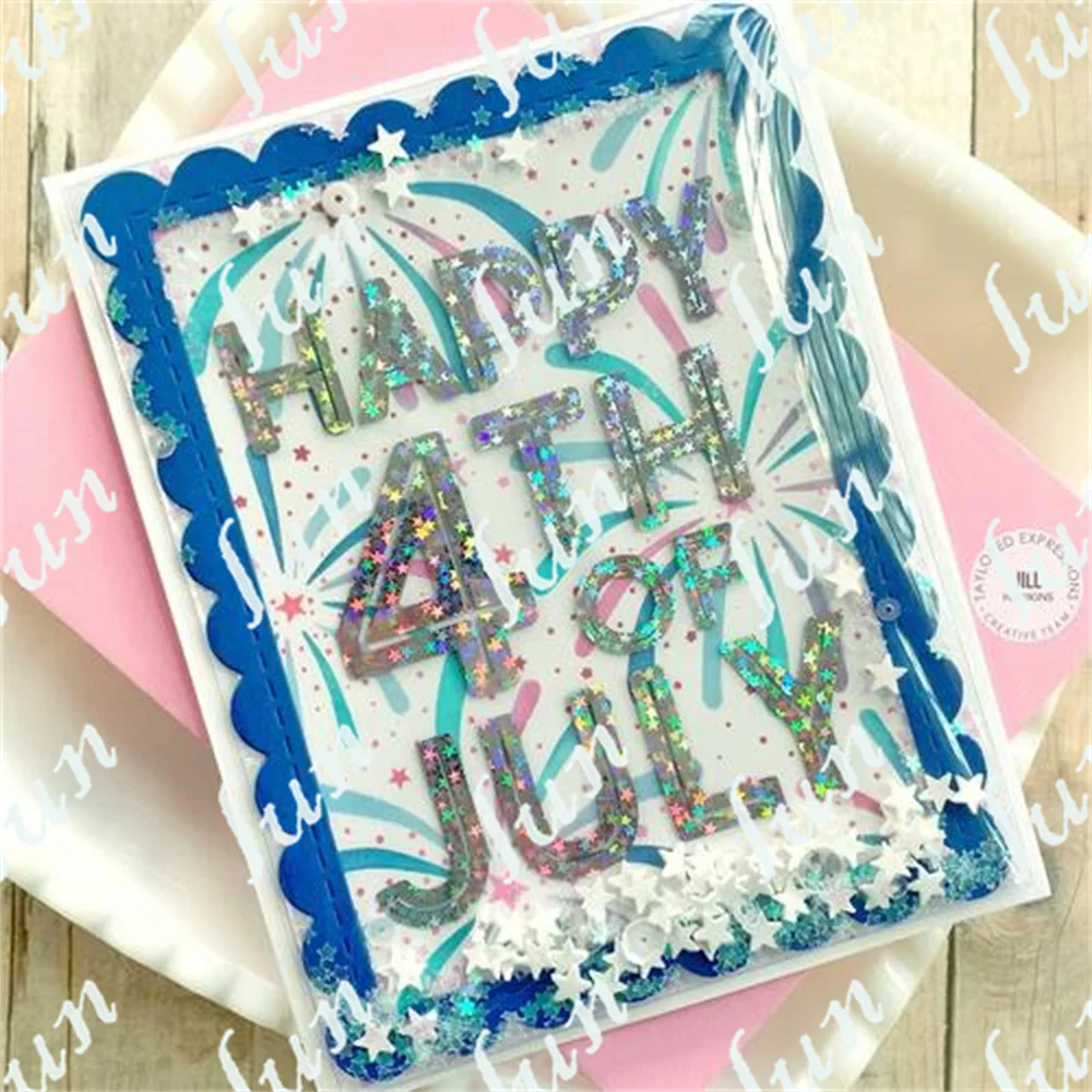 Little Bits Stars Stripes Holiday Decor Metal Cutting Dies Clear Stamps Stencil for Scrapbook Embossing DIY Paper Card