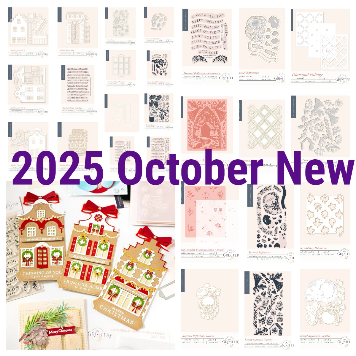

2025 New Greetery Christmas Simple Holiday Sentiments Stamp or Metal Cutting Die DIY Scrapbooking Card House Market Place Dies