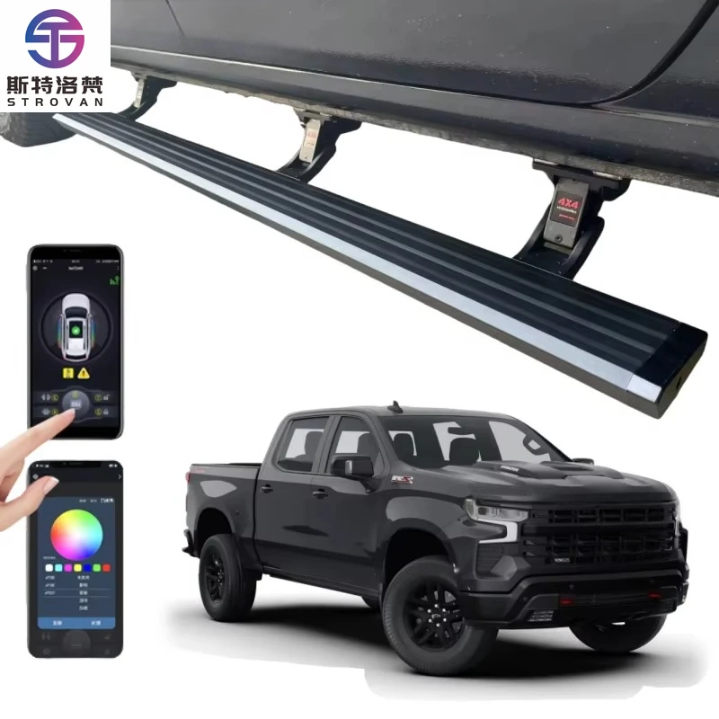 

STLF CLRAK 2011 2012 2014 2015 Silverado 2500hd Single Regular Cab Power Running Boards Electric Side Steps with Led L