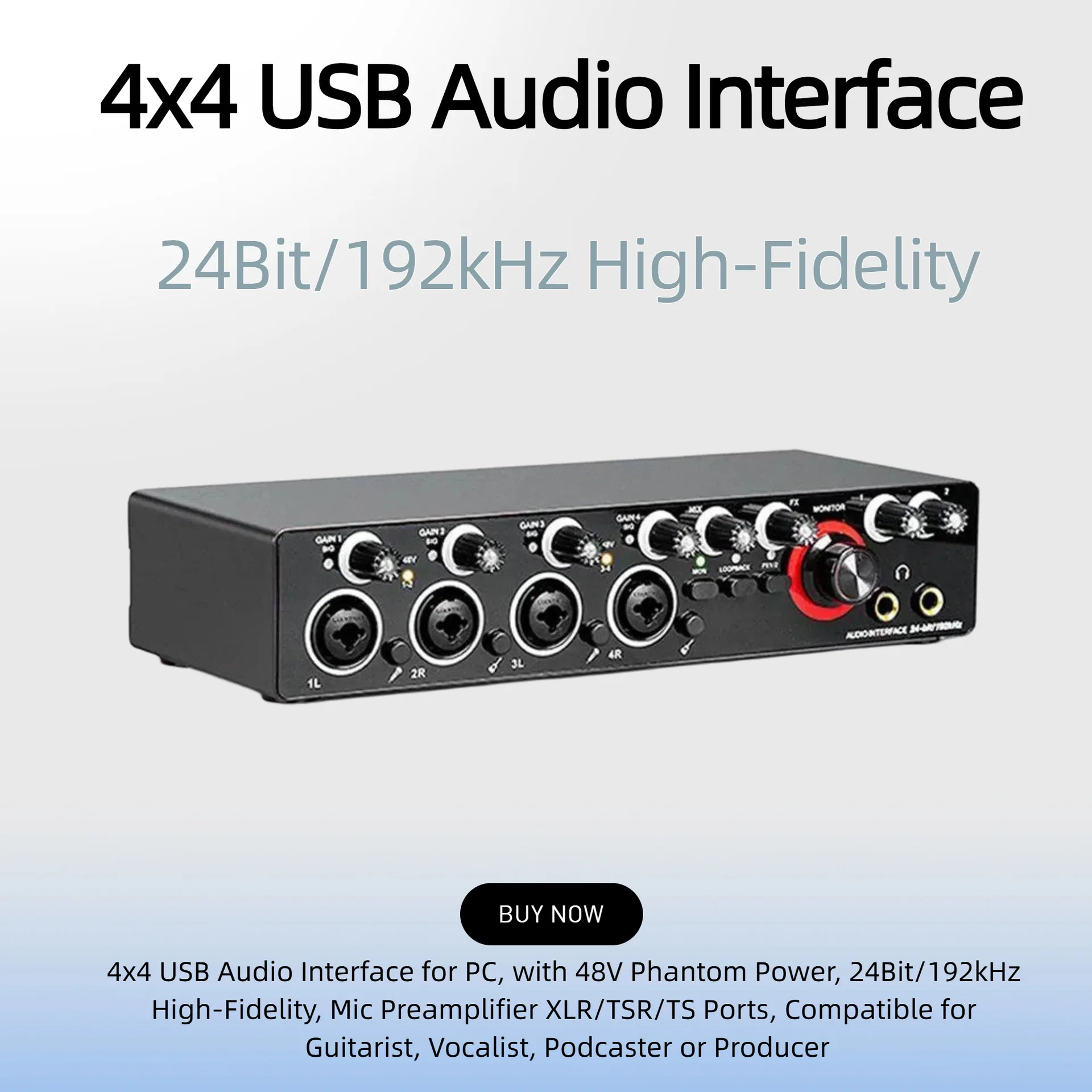 External 4-channel professional sound card USB computer drive-free sound card arranger controller