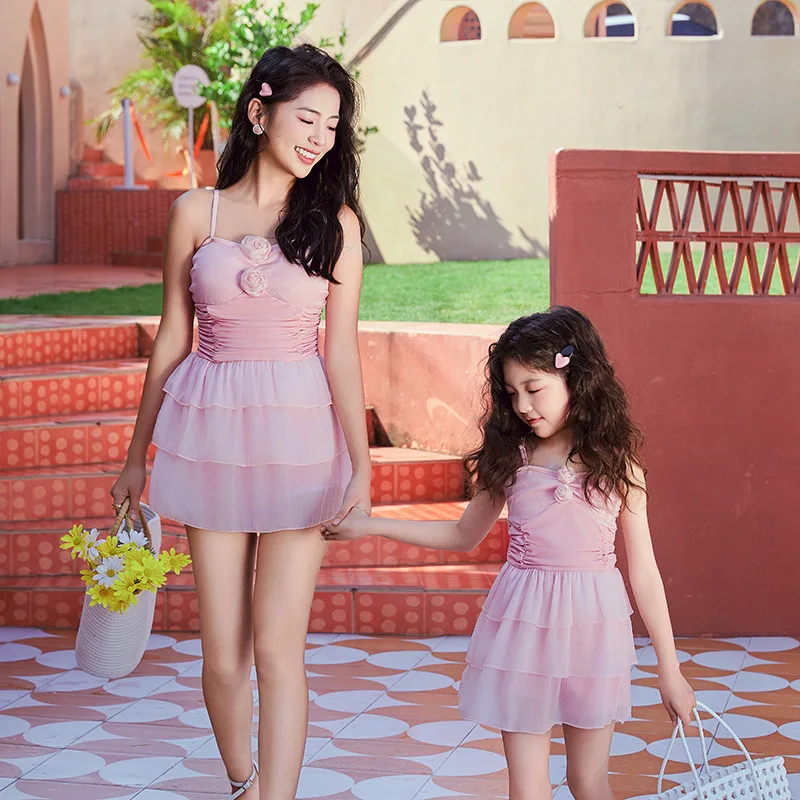 

Новый слитный купальник для мамы и дочки: стильный пляжный купальник для мамы и малышки в стиле принцессы для горячих источников